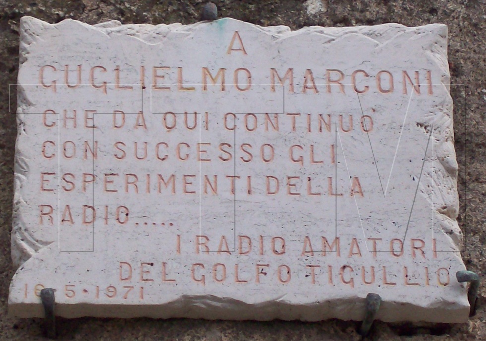 Targa posta sulla Torre Marconi